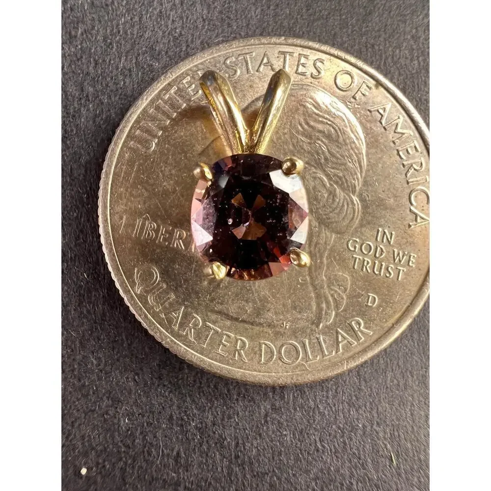 14k gold Violet purple spinel pendant